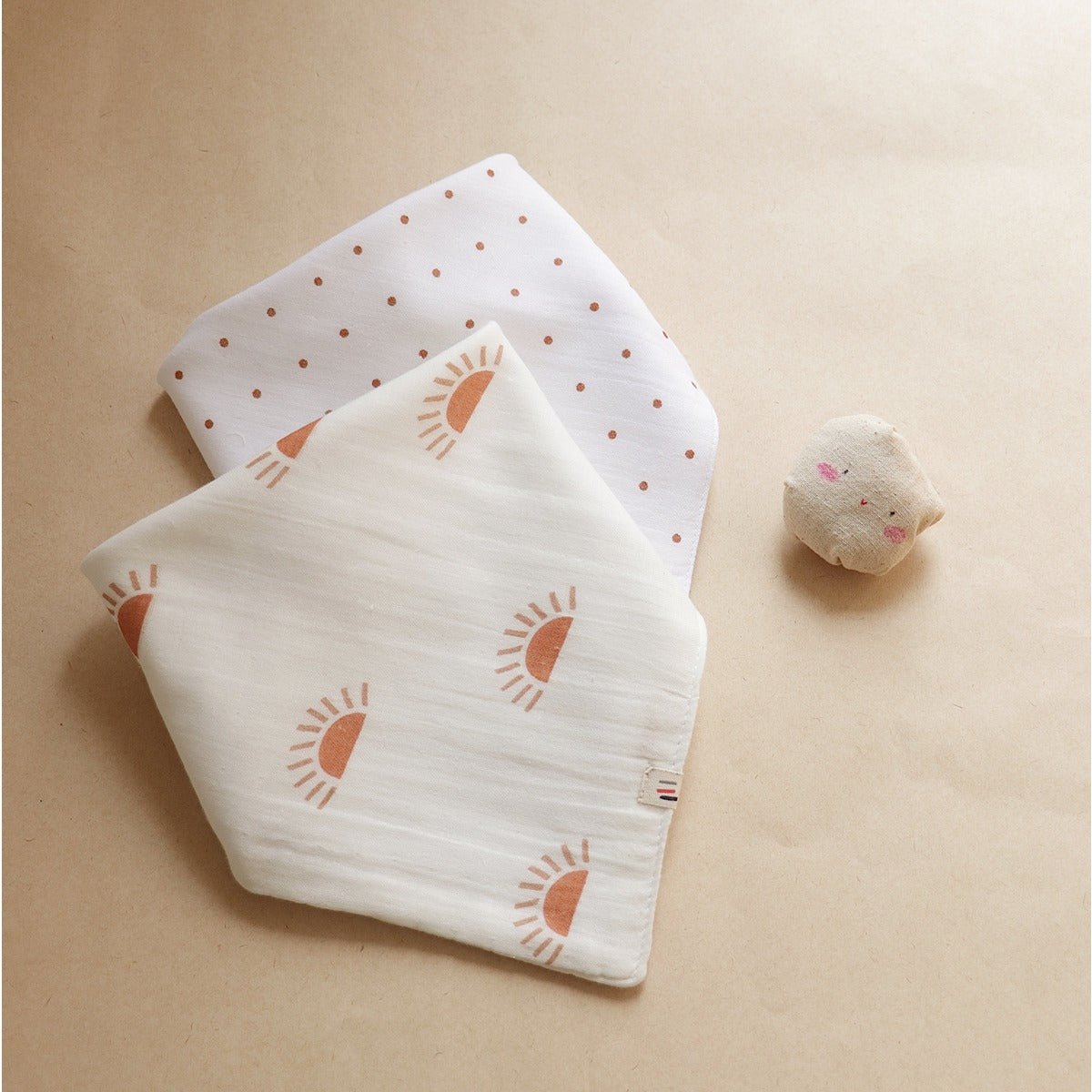 Spottie Dottie Organic Cotton Drool Bib – Soft & Absorbent – Baby Bibs & Hanky on Brown Living™. SKU: MM - 02 - 0002. Img 4.