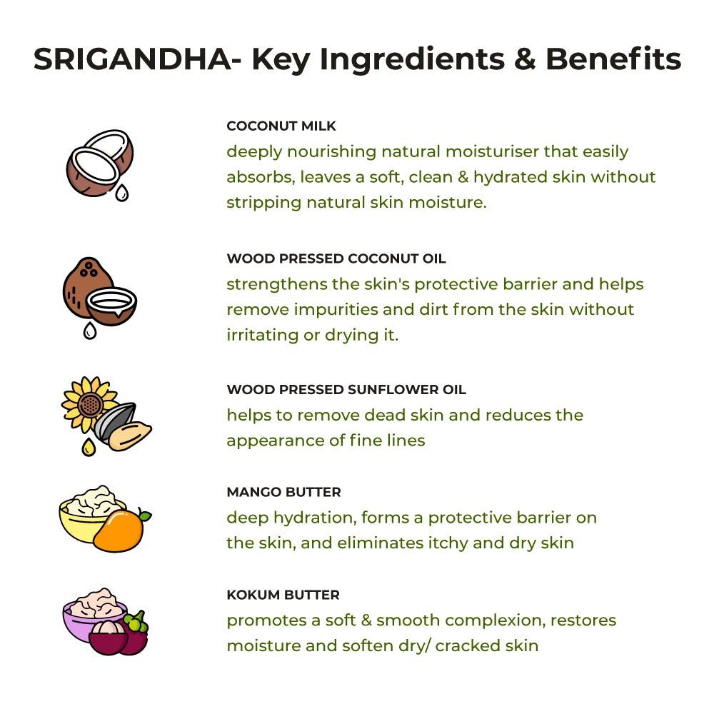 Srigandha Coconut Milk Cold Process Soap (Sandalwood + Vetiver + Curcuma Amada) | All Skin Types – Body Soap on Brown Living™. SKU: CPS10001 - F. Img 3.