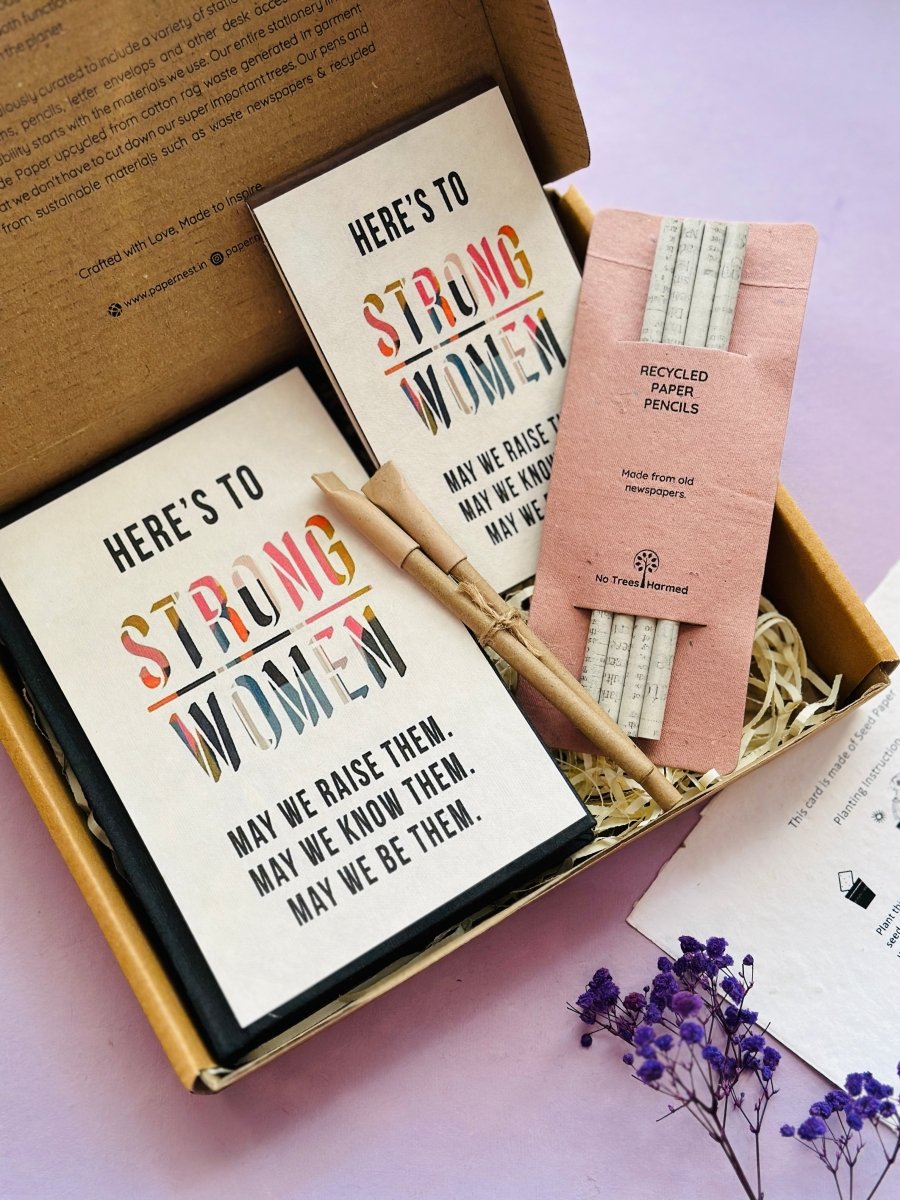 Sustainable Stationery Box for Her | Womens Day Hamper | Verified Sustainable by Brown Living™