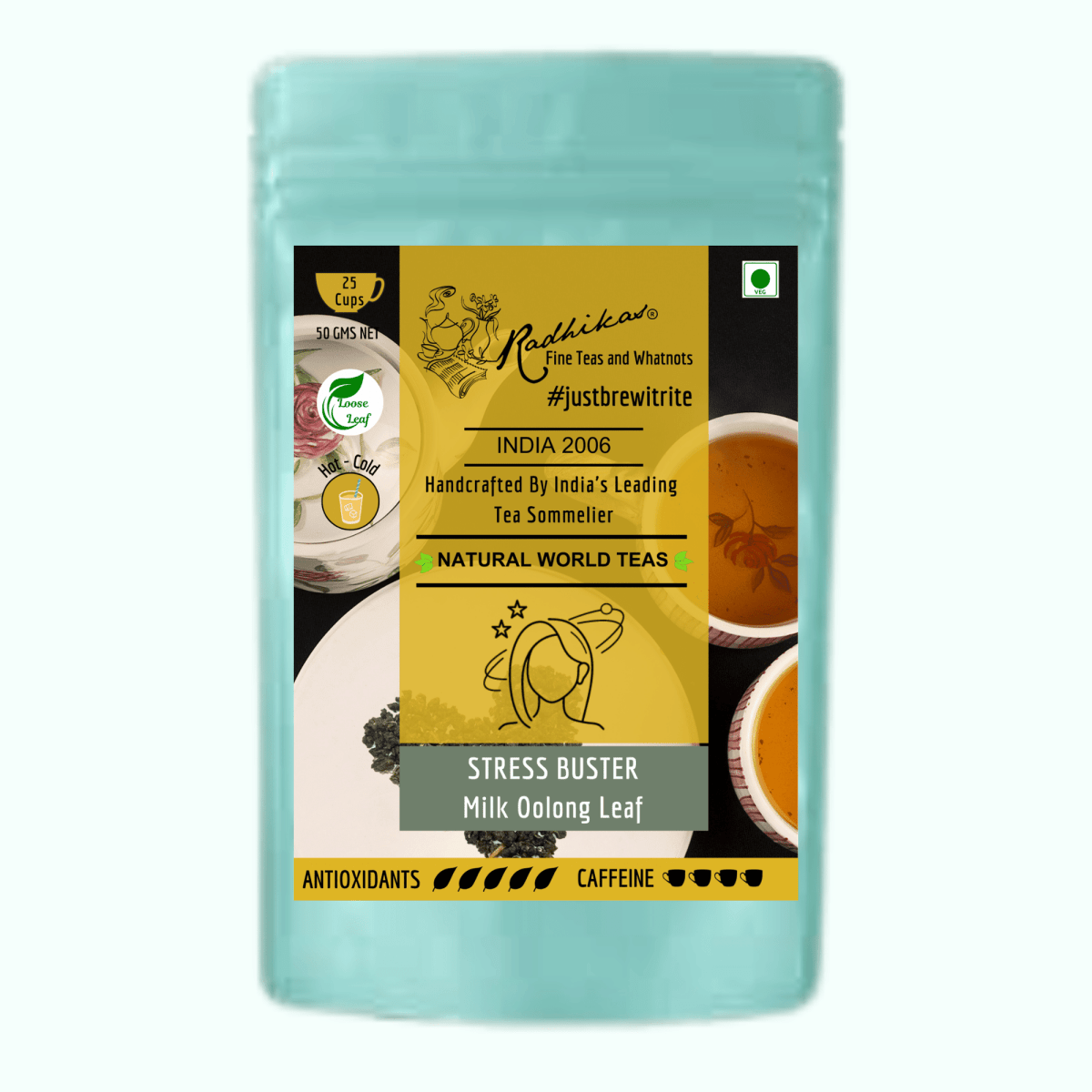 STRESS BUSTER Milk Oolong Leaf - A Tea for Relaxation and Vitality – Tea by Radhikas Fine Teas and Whatnots available on Brown Living™. . SKU: 224 - 13185 - 8903555800274. Img 6.