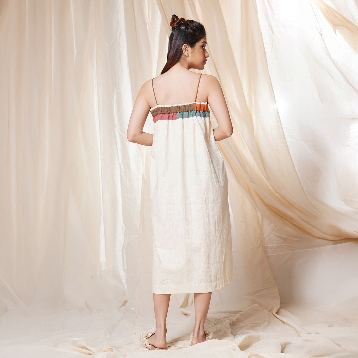 Striped Legacy - Spaghetti Styled Slow Fashion Applique Dress | Verified Sustainable by Brown Living™