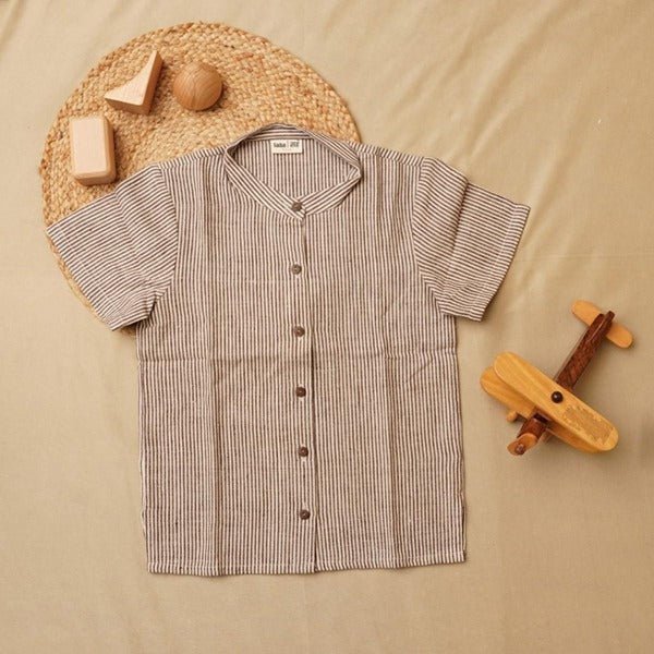 Stripes Khadi Shirt - Boys – Kids Shirts by Saha available on Brown Living™. 1 - 2 years . SKU: SCBBS - 01. Img 1.