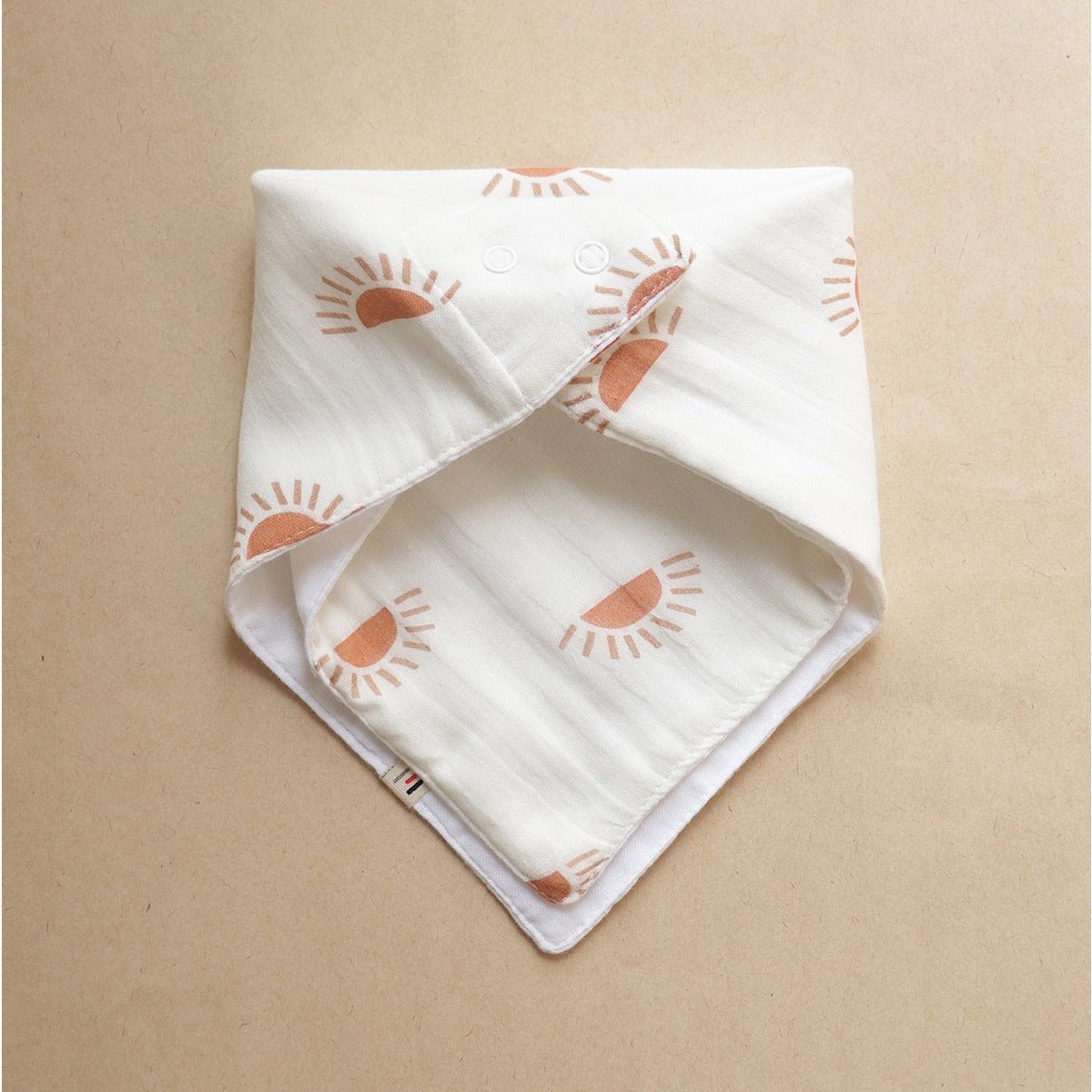 Sunburst Organic Cotton Drool Bib – Soft & Absorbent – Baby Bibs & Hanky on Brown Living™. SKU: MM - 01 - 0002. Img 2.