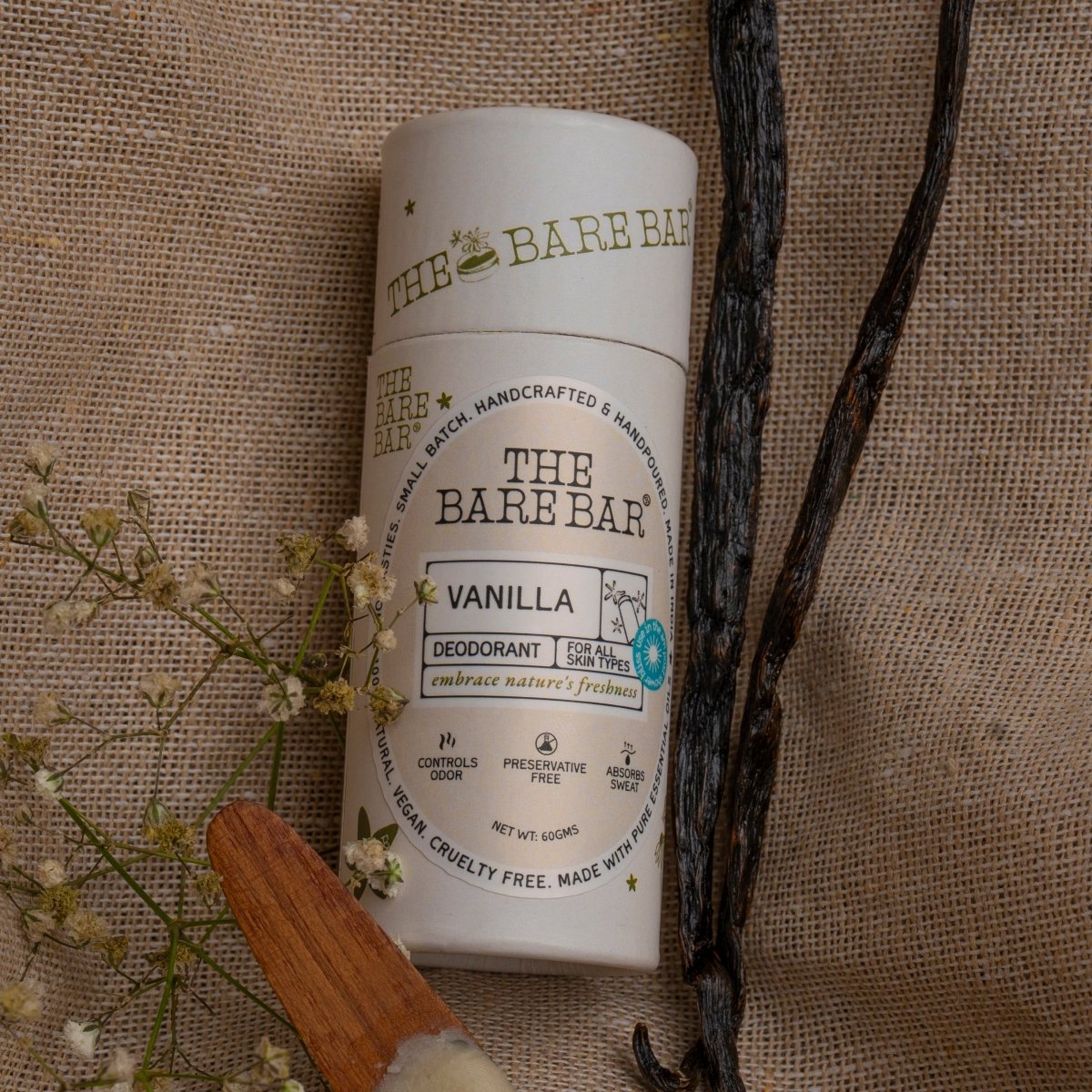 Sweet Vanilla Deodorant for Gentle All - Day Protection – Deodorant by The Bare Bar available on Brown Living™. 60gm . SKU: 8904448008012. Img 10.
