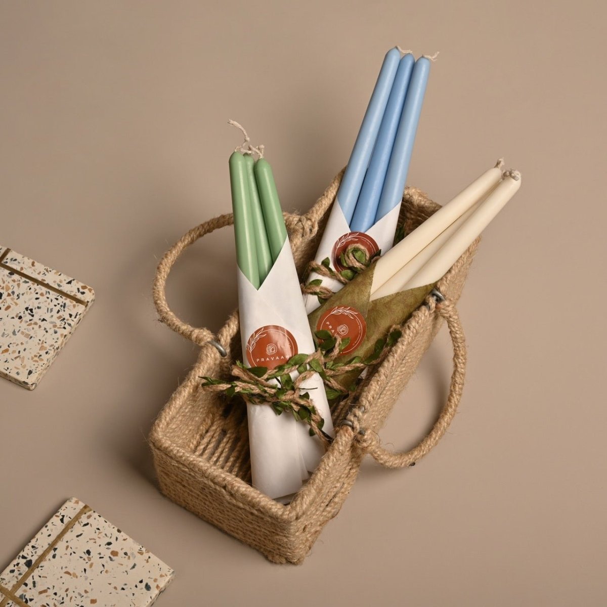 Tall Taper - Unscented Soy Wax Candle in Assorted Colours | Verified Sustainable by Brown Living™