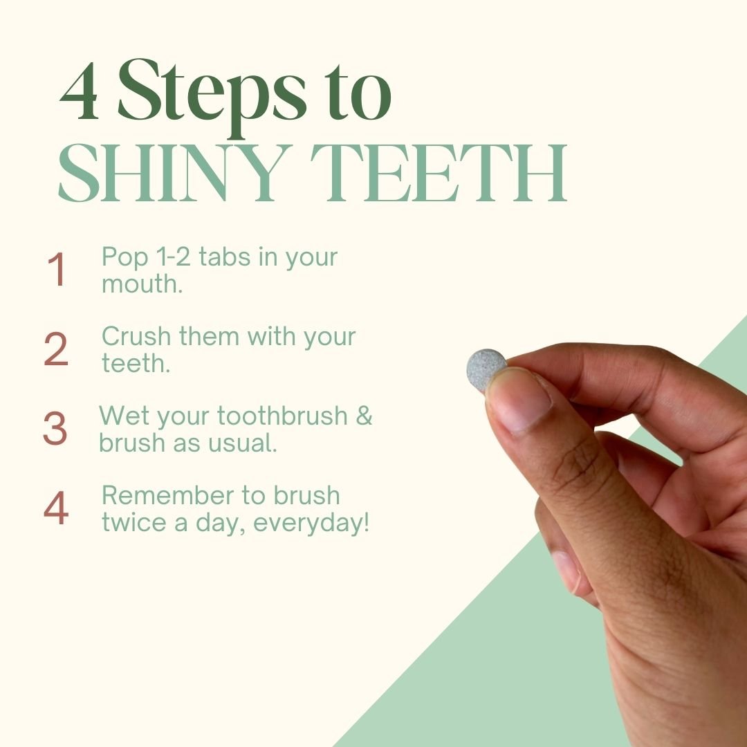 Toothpaste Tablets - Peppermint Flavor without Flouride (180 Tablets) – Tooth Cleaning Tablets by Shunyam available on Brown Living™. . SKU: PM180. Img 2.
