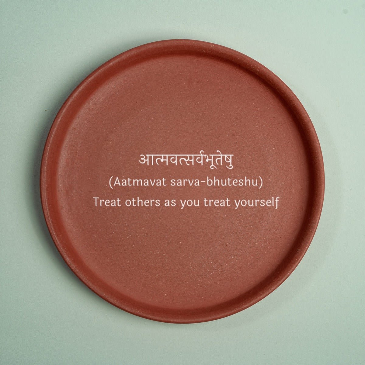 Treat Others Sanskrit Terracotta Wall Plate | Verified Sustainable by Brown Living™