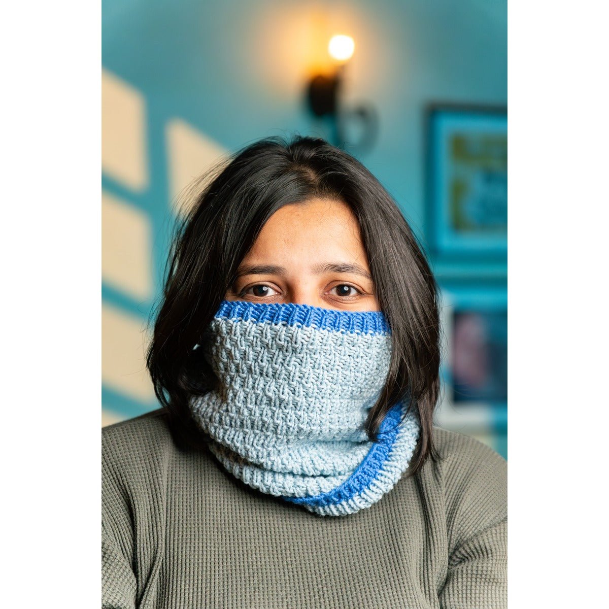 Trendy Merino Wool Balaclava with Twist and Patterned Design – Womens Hat by Naram available on Brown Living™. Brown Black . SKU: BTD - 01. Img 5.