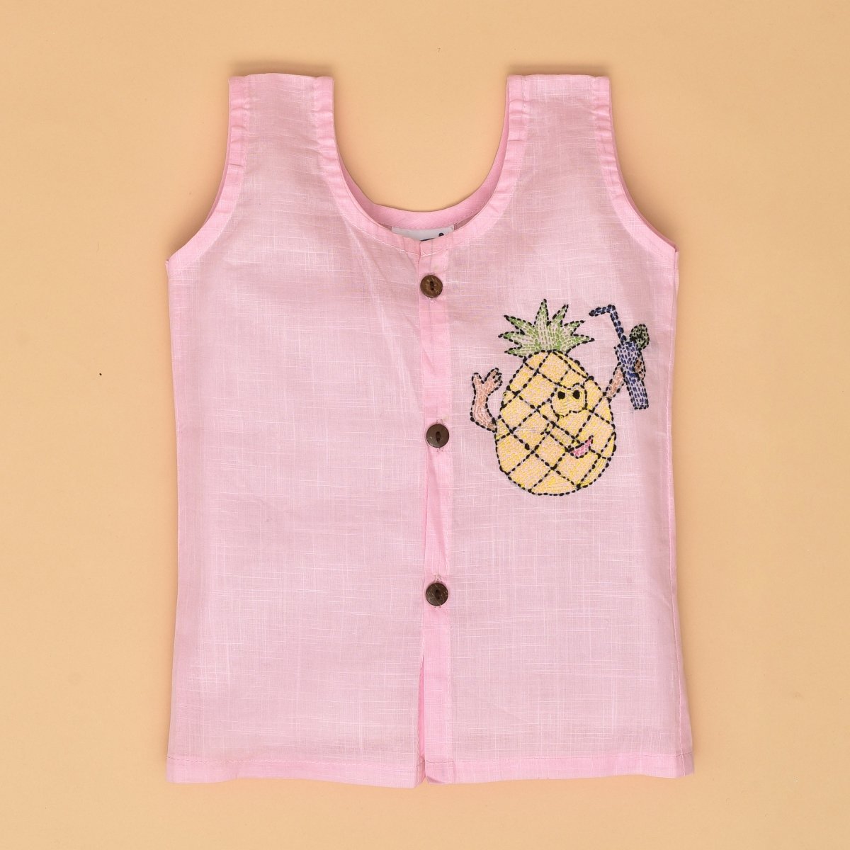 Tropical Night Trio Jabla (Moon, Pineapple and Owl Design) - Pure Cotton Hand Embroidered Baby Jabla Set of 3 | Verified Sustainable by Brown Living™