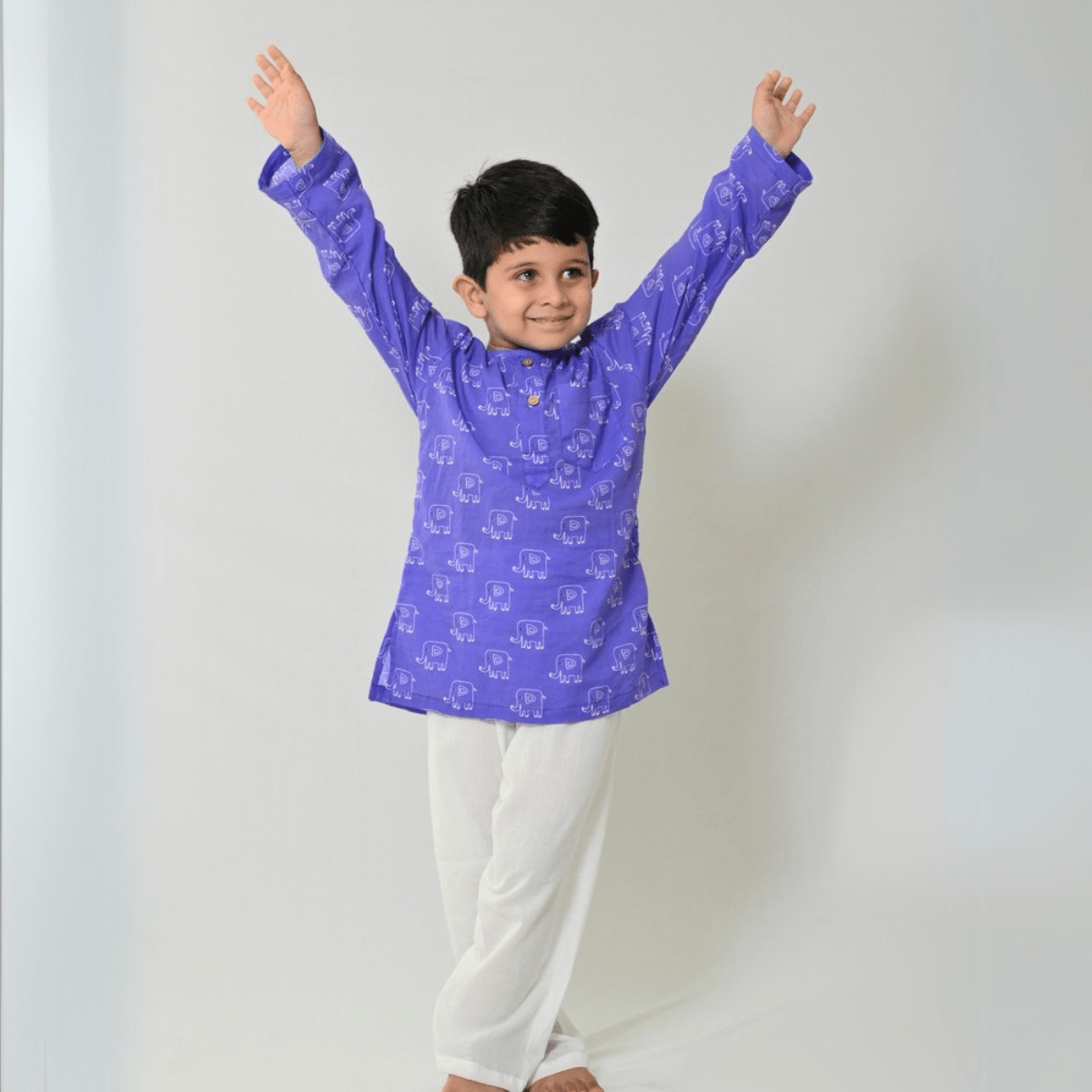100% Cotton Trunk Tales Kids Kurta & Pants Set – Kids Nightwear on Brown Living™. SKU: TTS23H1. Img 1.