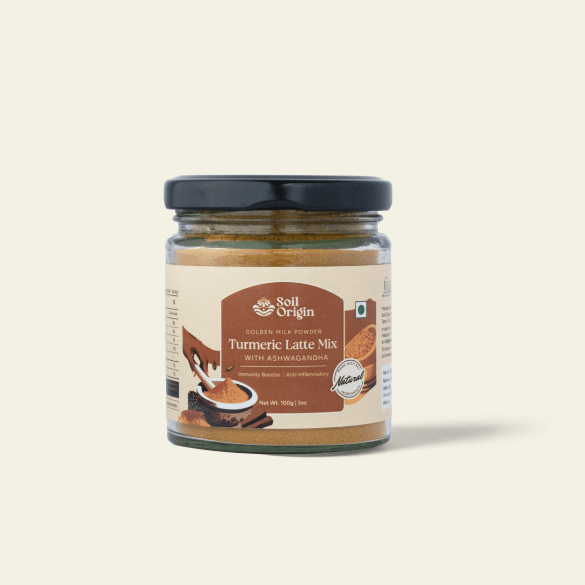 Turmeric Latte Mix | With Ashwagandha | Antioxidants | 100g | Verified Sustainable by Brown Living™