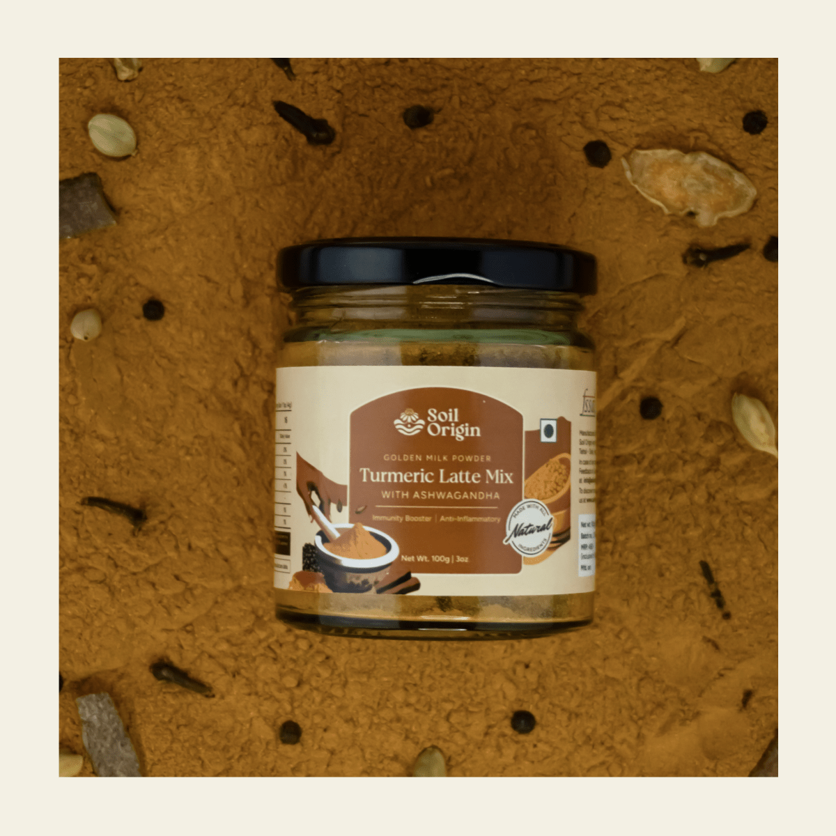Turmeric Latte Mix | With Ashwagandha | Antioxidants | 100g | Verified Sustainable by Brown Living™