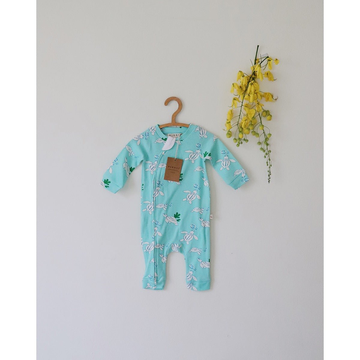 Turtles Newborn Bodysuit – Organic Cotton Baby Essential | Verified Sustainable by Brown Living™