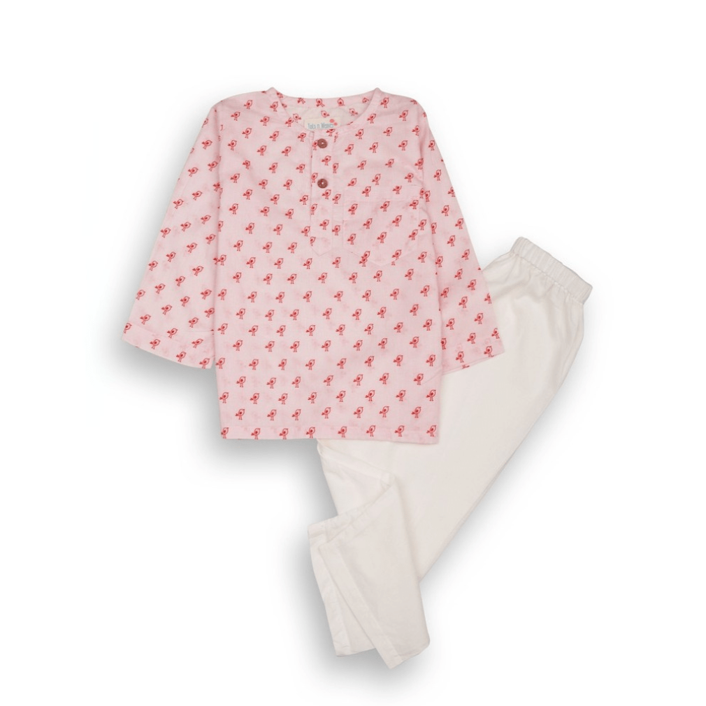 100% Cotton Tweetie Tots Kids Kurta & Pants Set – Kids Nightwear on Brown Living™. SKU: TWT23H1. Img 1.