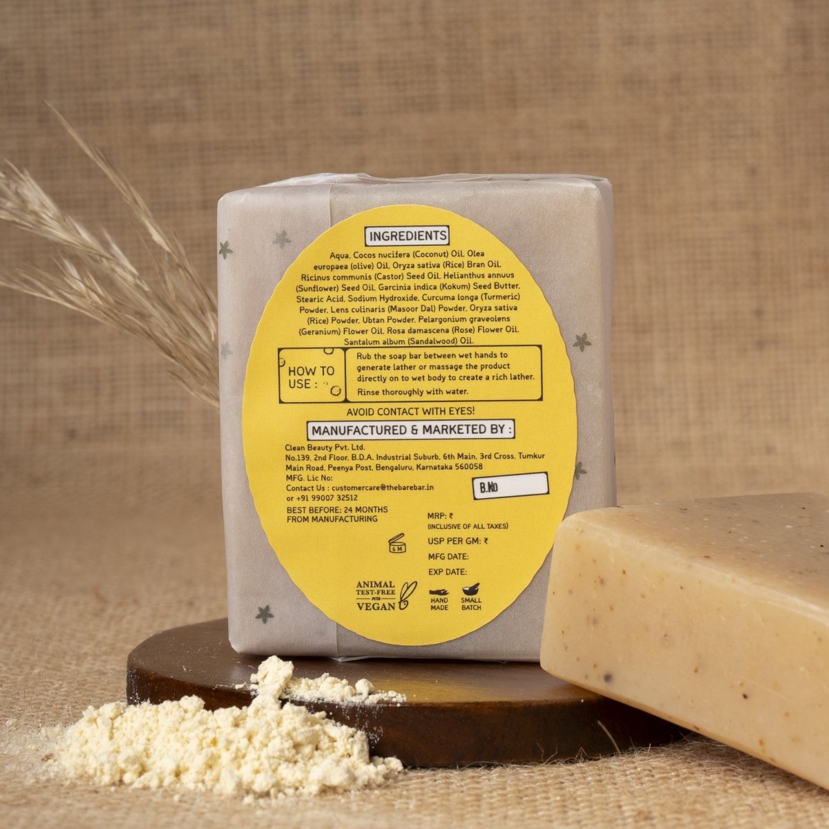 Ubtan Body Scrub Bar – Ayurvedic Glow Exfoliation | Verified Sustainable by Brown Living™