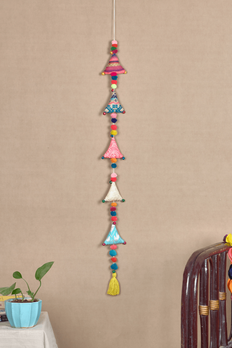 Upcycled Boho Triangles Festive Decoration String | Verified Sustainable by Brown Living™