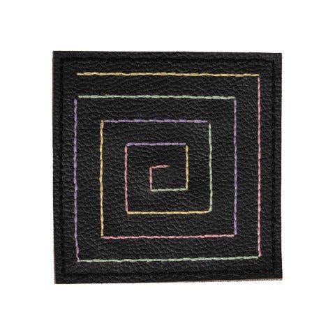 Upcycled, Colourful Embroidery Coasters (Set of 4) – Table Decor on Brown Living™. SKU: COT07. Img 1.