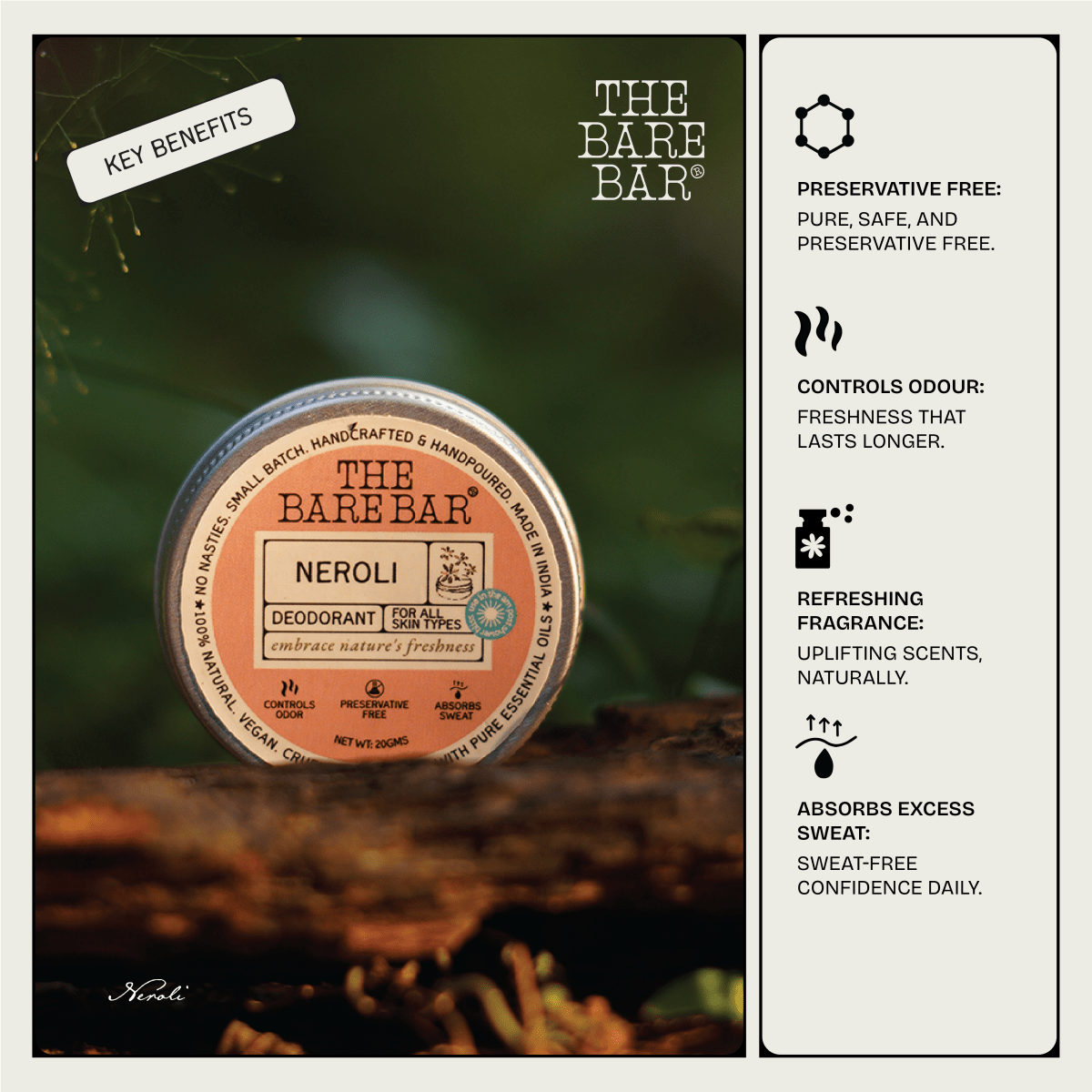 Uplifting Neroli Deodorant with Clean Citrus Notes | Verified Sustainable by Brown Living™
