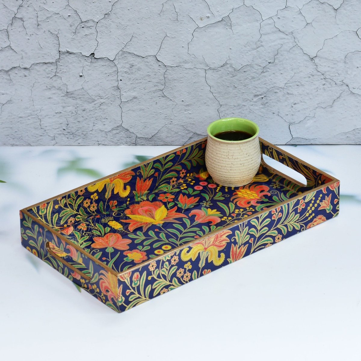 Vibrant Floral Rectangular Trays - Pack of 3 – Home Decor on Brown Living™. SKU: MJ00152TY. Img 2.