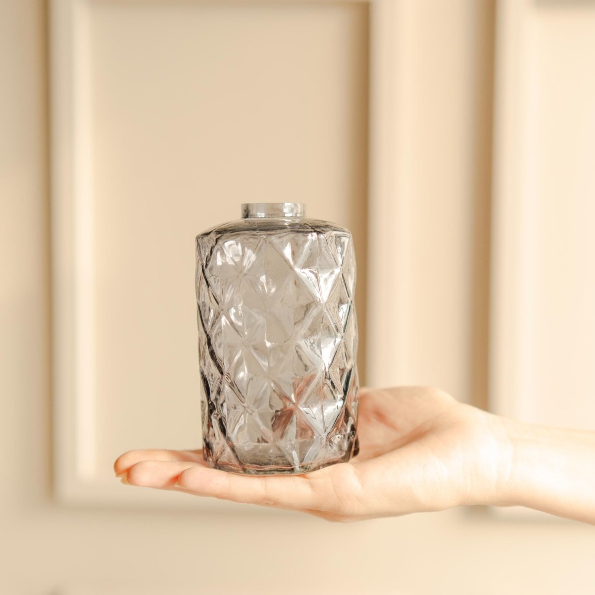 Vivid Glass Vase with Dried Flower Bunch Decor | Verified Sustainable by Brown Living™