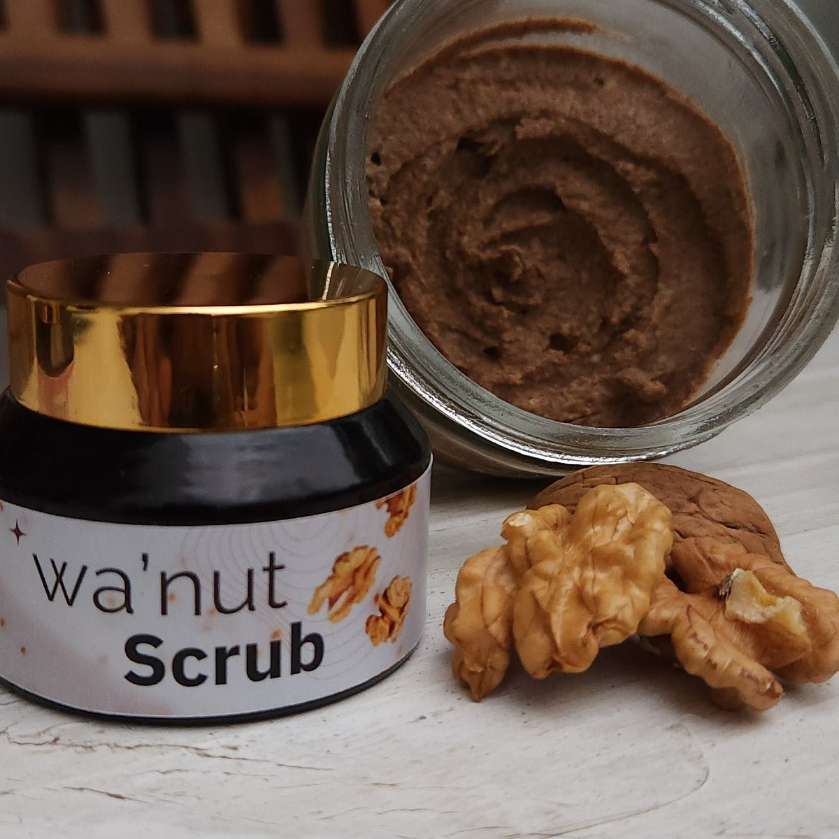 Walnut Face Scrub - 50g – Face Scrub on Brown Living™. SKU: WN - SCR. Img 1.
