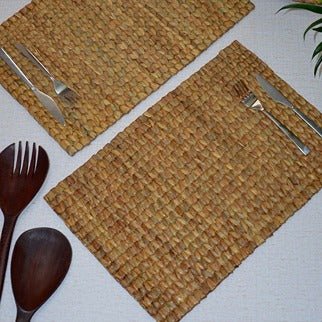 Water Hyacinth Rectangular Placemats (Set of 2) – Table Linens on Brown Living™. SKU: WHPMAT025A. Img 4.