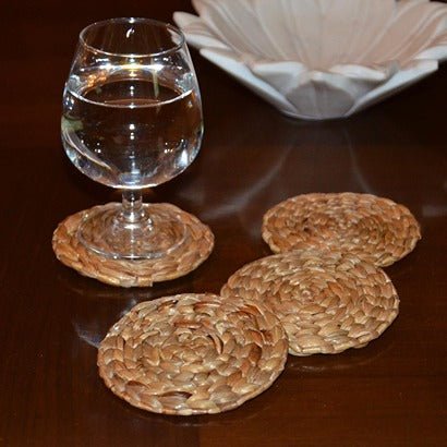 Water Hyacinth Round Coasters (Set of 4) – Coasters on Brown Living™. SKU: WHRCOA019A. Img 4.