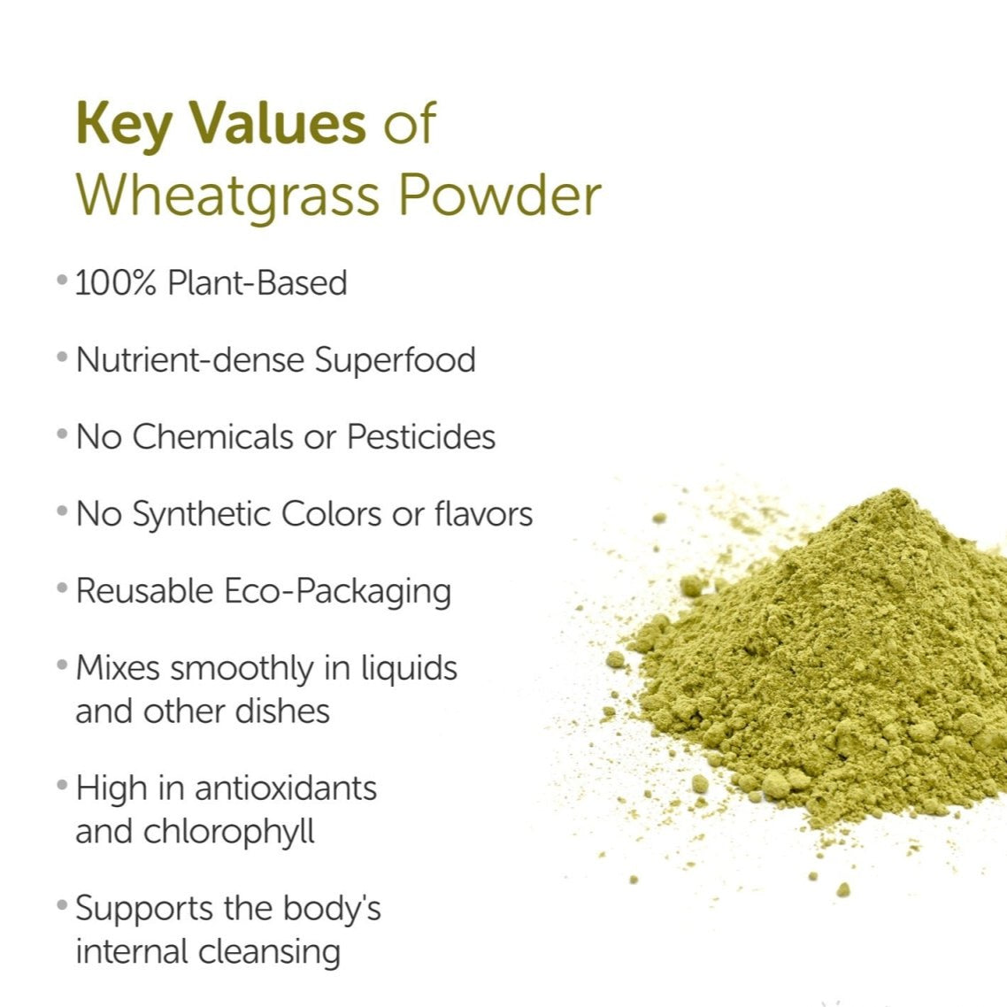 Wheatgrass Powder 100g - Organic, Gluten - Free Superfood – Powder Drink Mixes on Brown Living™. SKU: 1IB_WJP - 1H. Img 3.