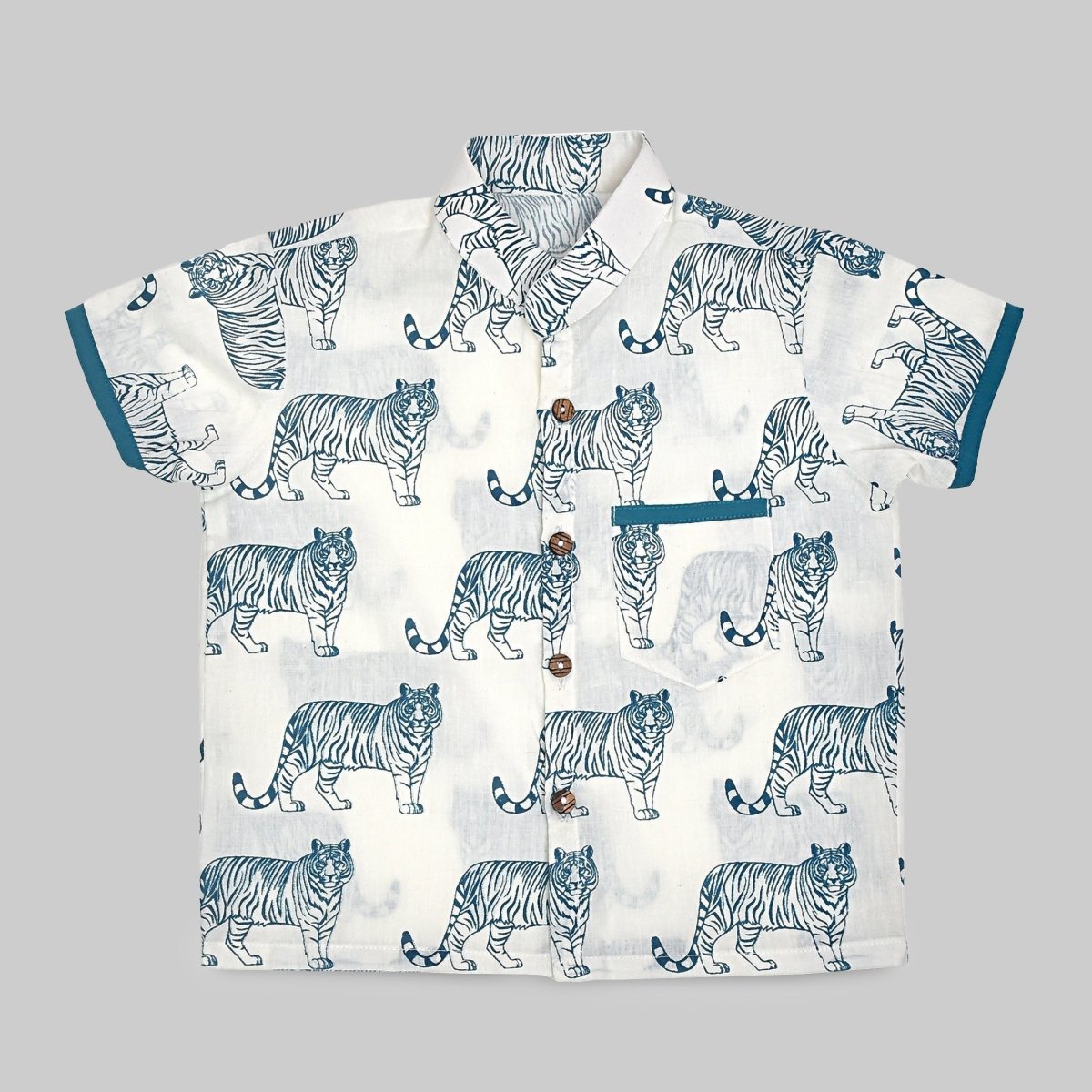 Cotton Design Hand Block Baby Shirt Pant Set – Kids Daywear Sets on Brown Living™. SKU: ST - COMBO - TIG - L. Img 2.