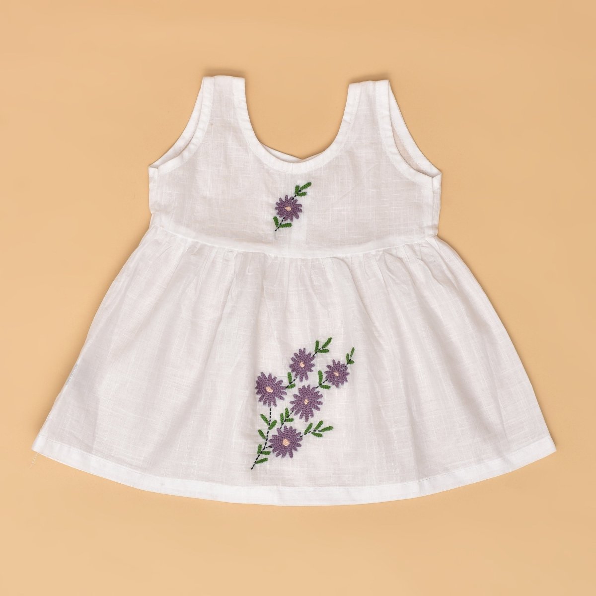 White Pure Cotton Hand Embroidered Baby Dress Combo - Set of 3 – Kids Frocks & Dresses on Brown Living™. SKU: STRCOTWHIFROCOM01 - S5497. Img 24.