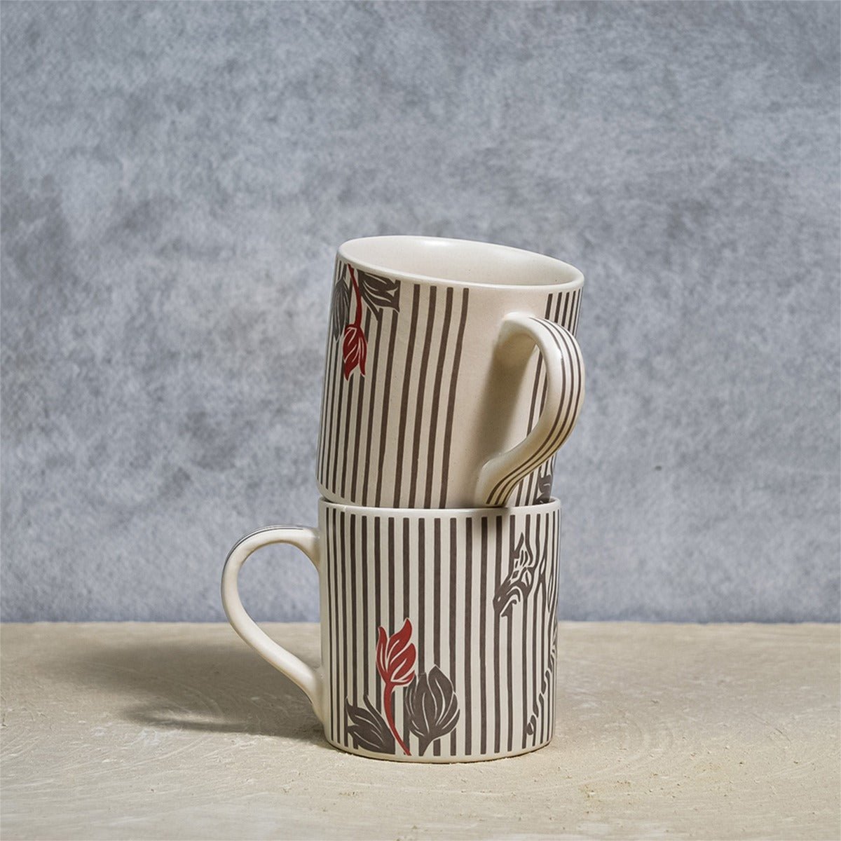 White Zebra Print Ceramic Mug - 350ml | Verified Sustainable by Brown Living™