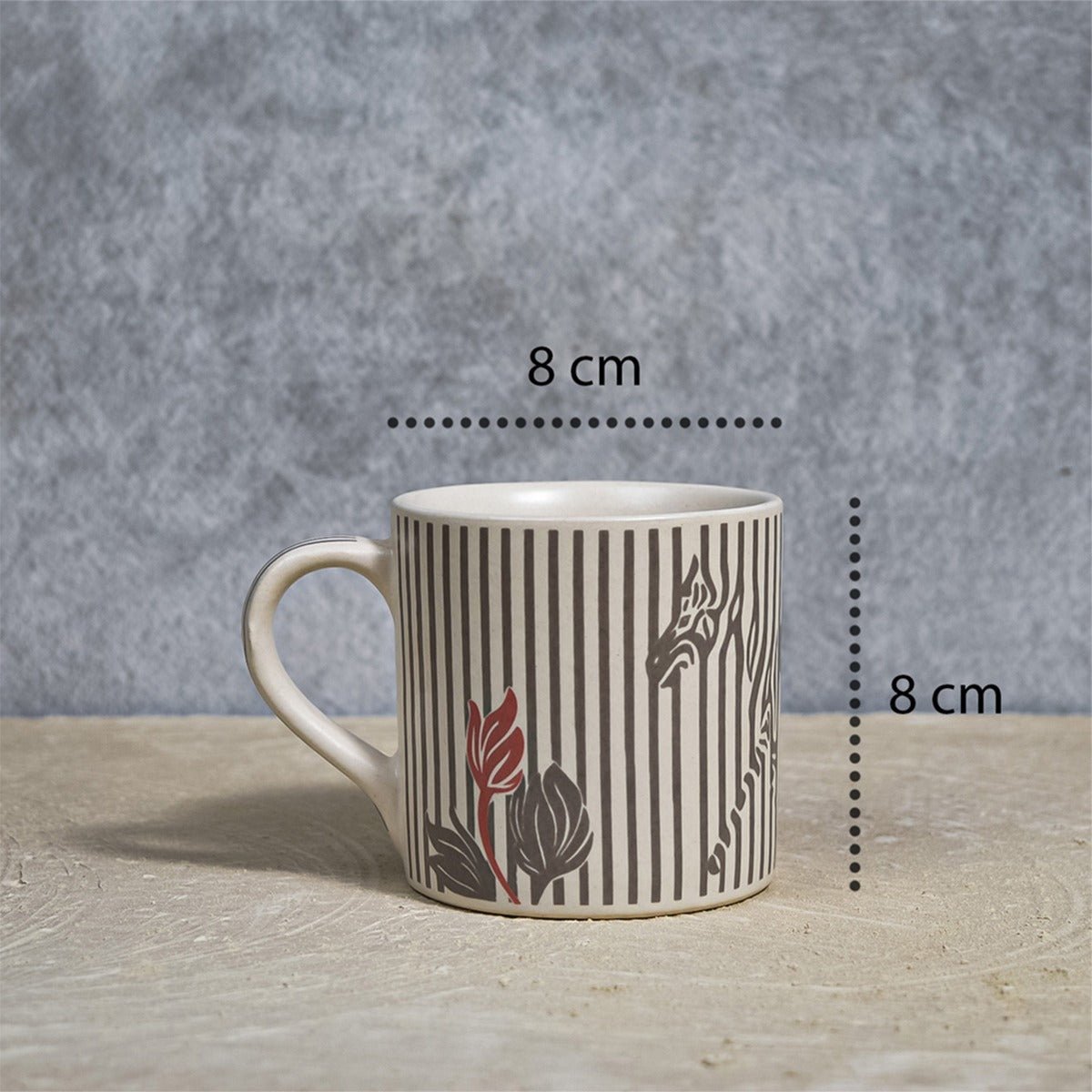 White Zebra Print Ceramic Mug - 350ml | Verified Sustainable by Brown Living™