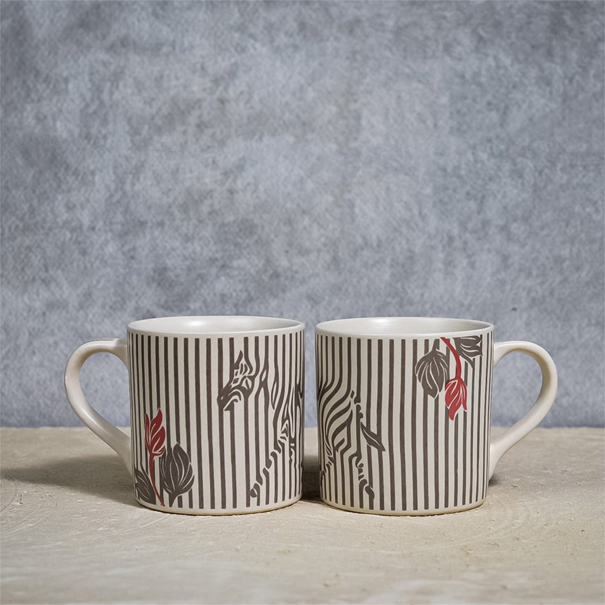 White Zebra Print Ceramic Mug - 350ml | Verified Sustainable by Brown Living™