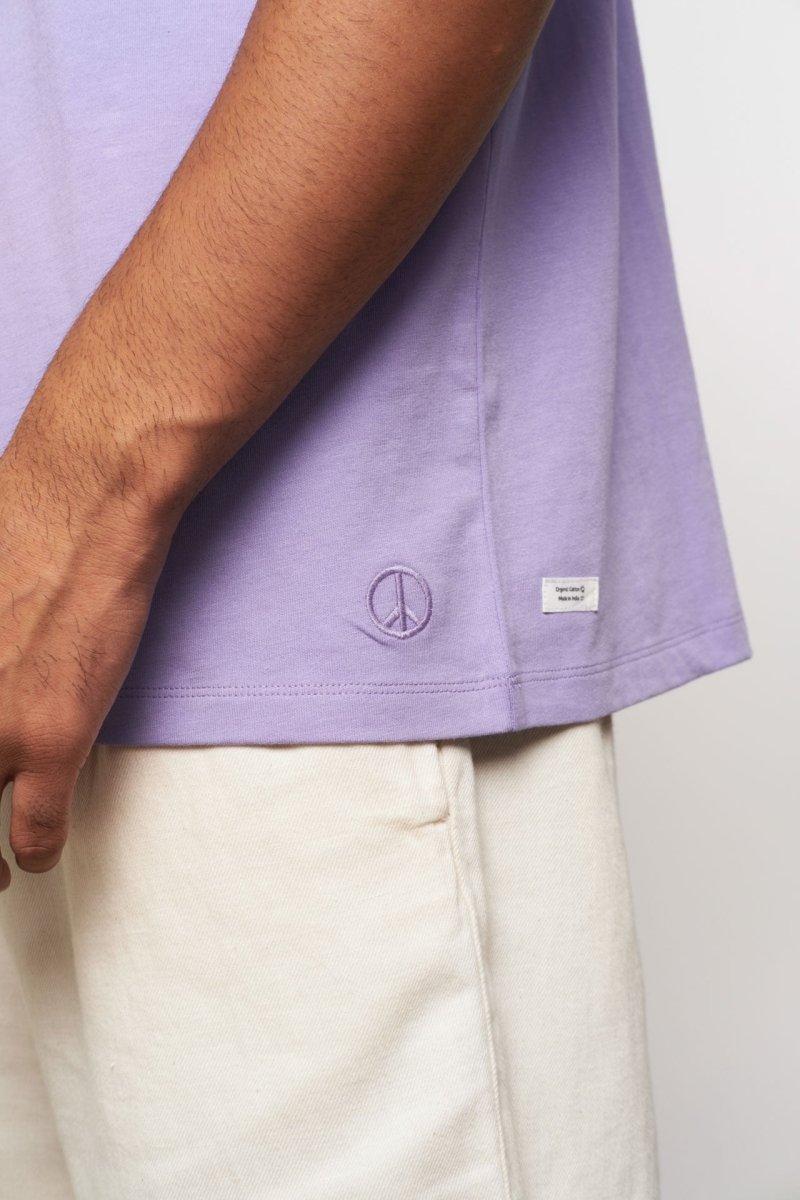 Wisteria Lilac Tee for Men – Pastel Casualwear Staple | Verified Sustainable by Brown Living™