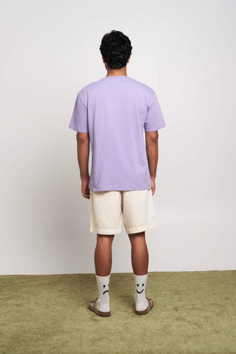 Wisteria Lilac Tee for Men – Pastel Casualwear Staple | Verified Sustainable by Brown Living™