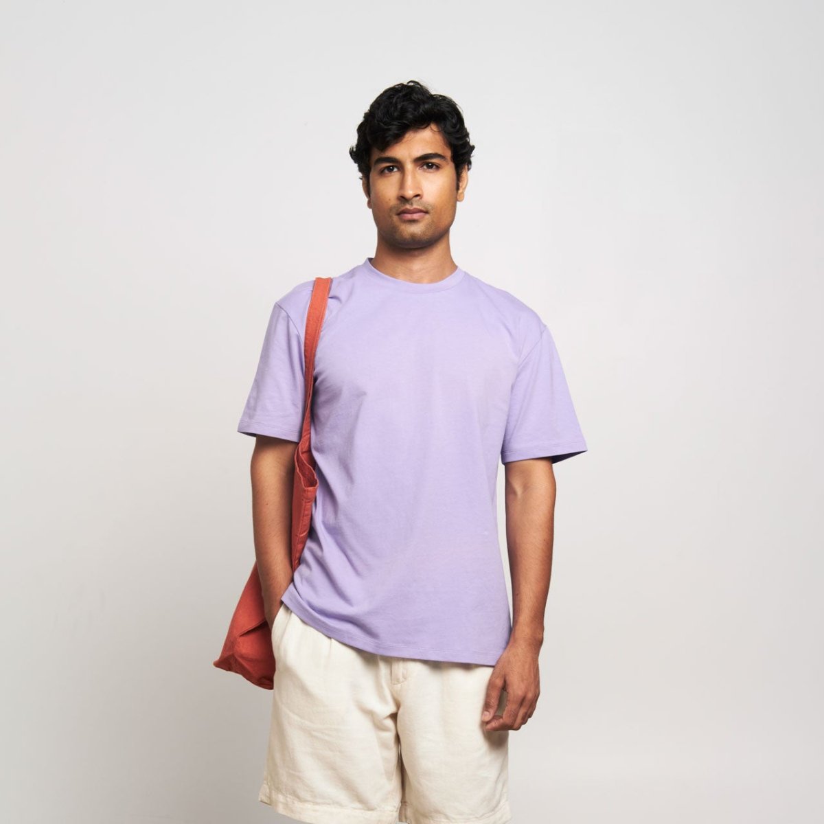 Wisteria Lilac Tee for Men – Pastel Casualwear Staple | Verified Sustainable by Brown Living™