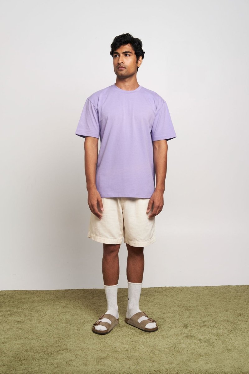 Wisteria Lilac Tee for Men – Pastel Casualwear Staple | Verified Sustainable by Brown Living™