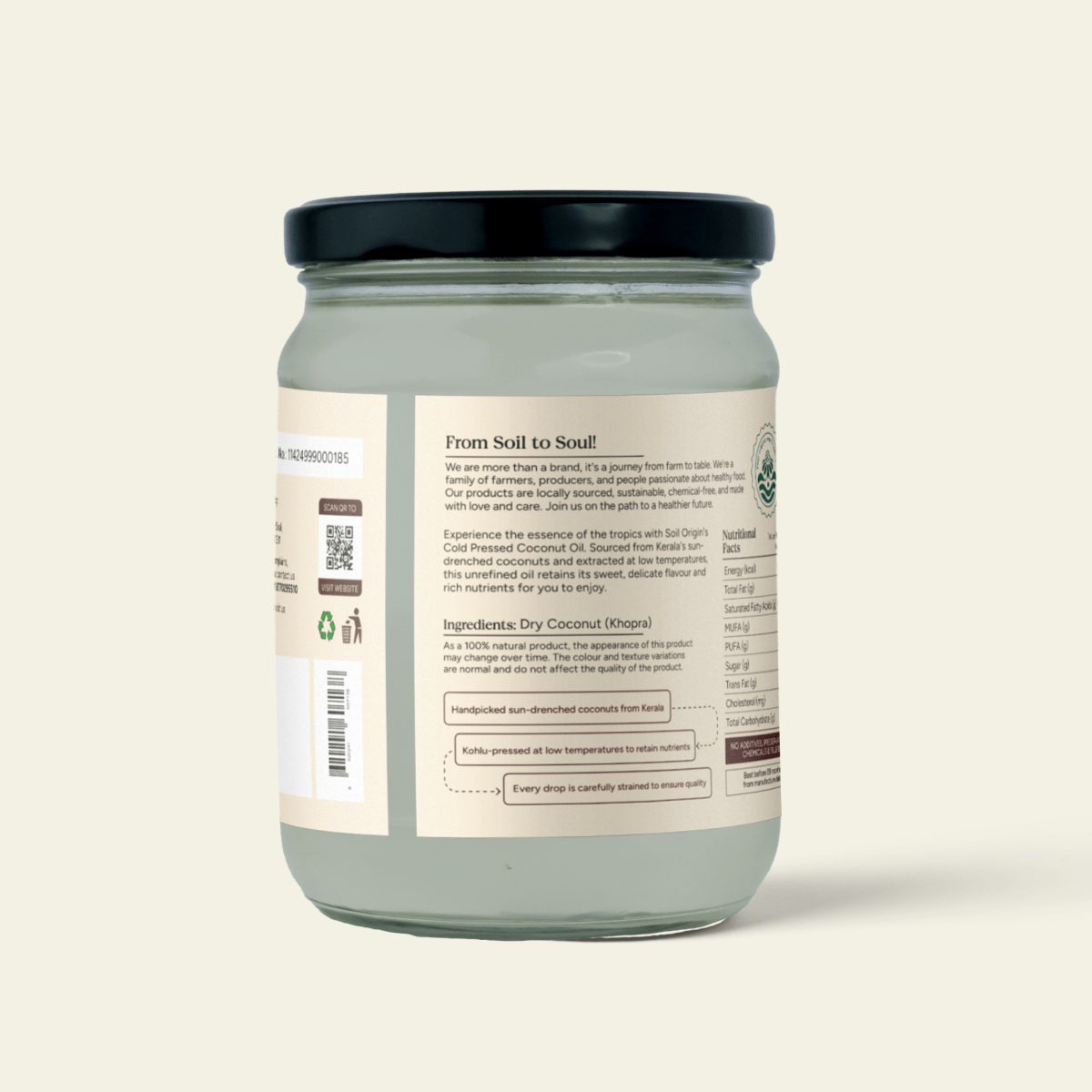 Wood - Pressed Coconut Oil | Cooking & Skincare | 500ml – Cooking Oils on Brown Living™. SKU: SOOGVCO0M500. Img 2.