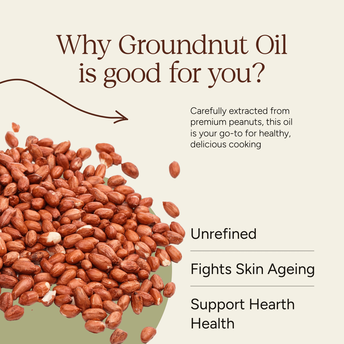 Wood - Pressed Groundnut Oil | Authentic Nutty Aroma – Cooking Oils on Brown Living™. SKU: SOOGGO00L001. Img 3.