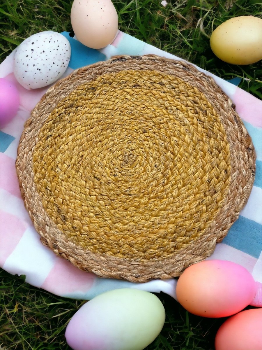 Yellow Jute Placemats – Set of 2 | Verified Sustainable by Brown Living™