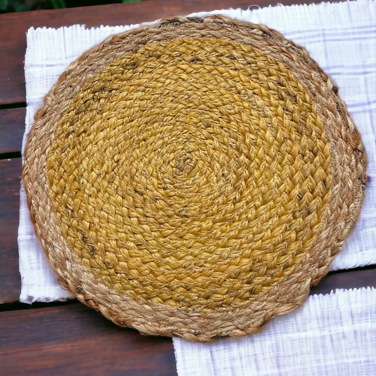 Jute Placemats – Set of 2 – Table Linens on Brown Living™. SKU: OEP097. Img 2.