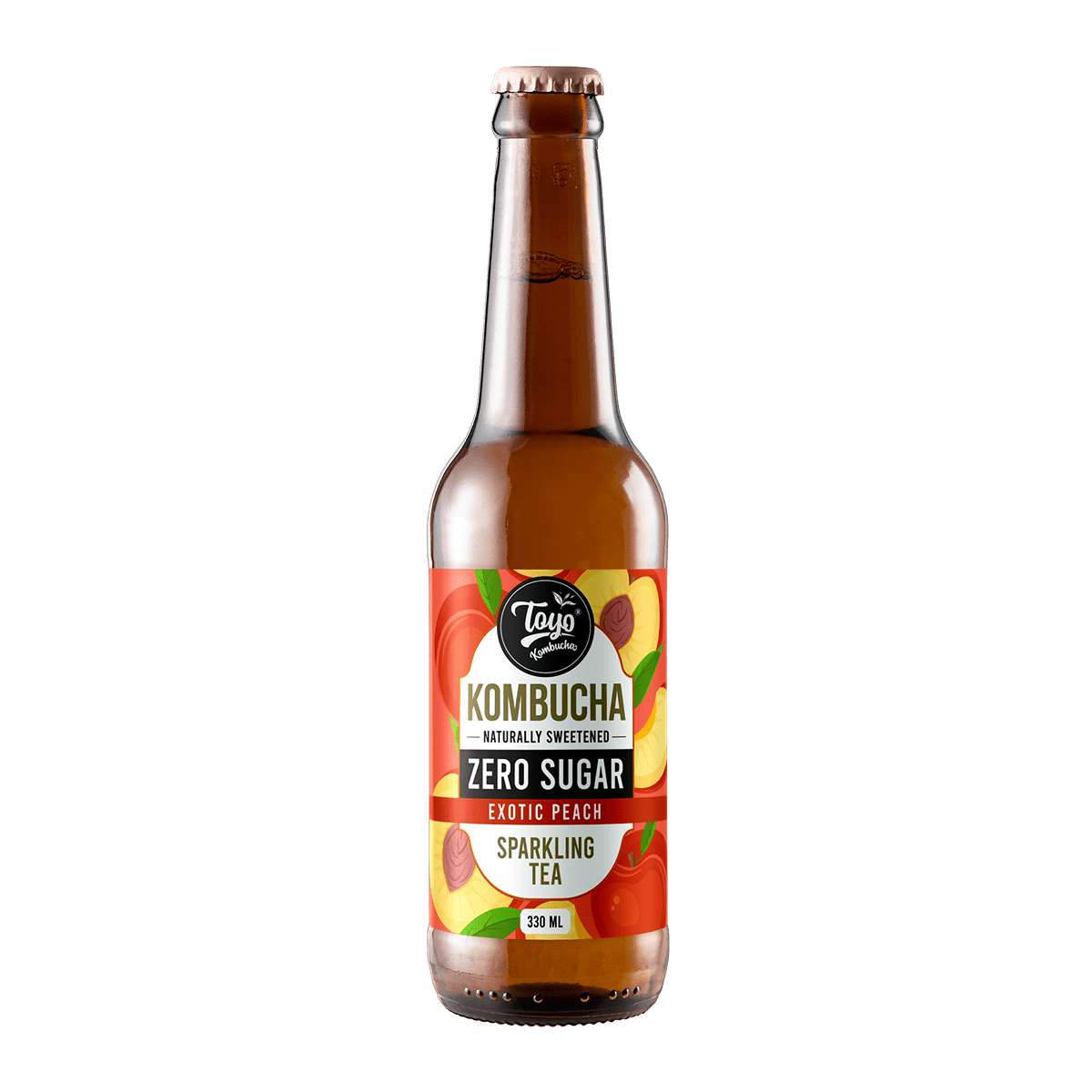 Zero Sugar Exotic Peach Kombucha - 330ml | Verified Sustainable by Brown Living™