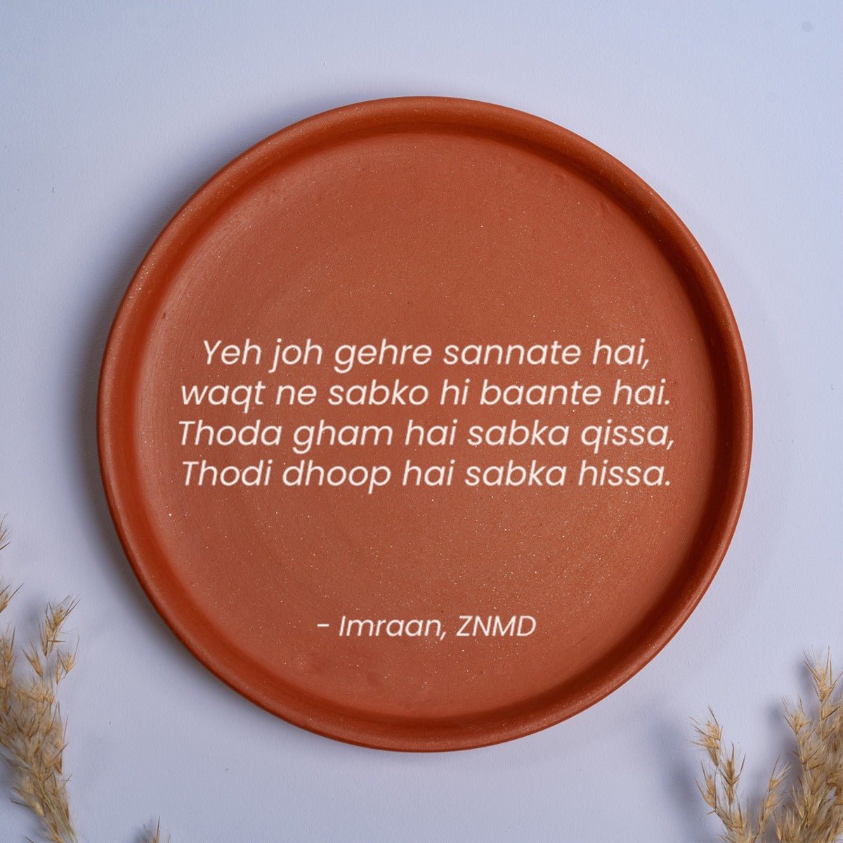 ZNMD Poem Terracotta Wall Plate | Verified Sustainable by Brown Living™