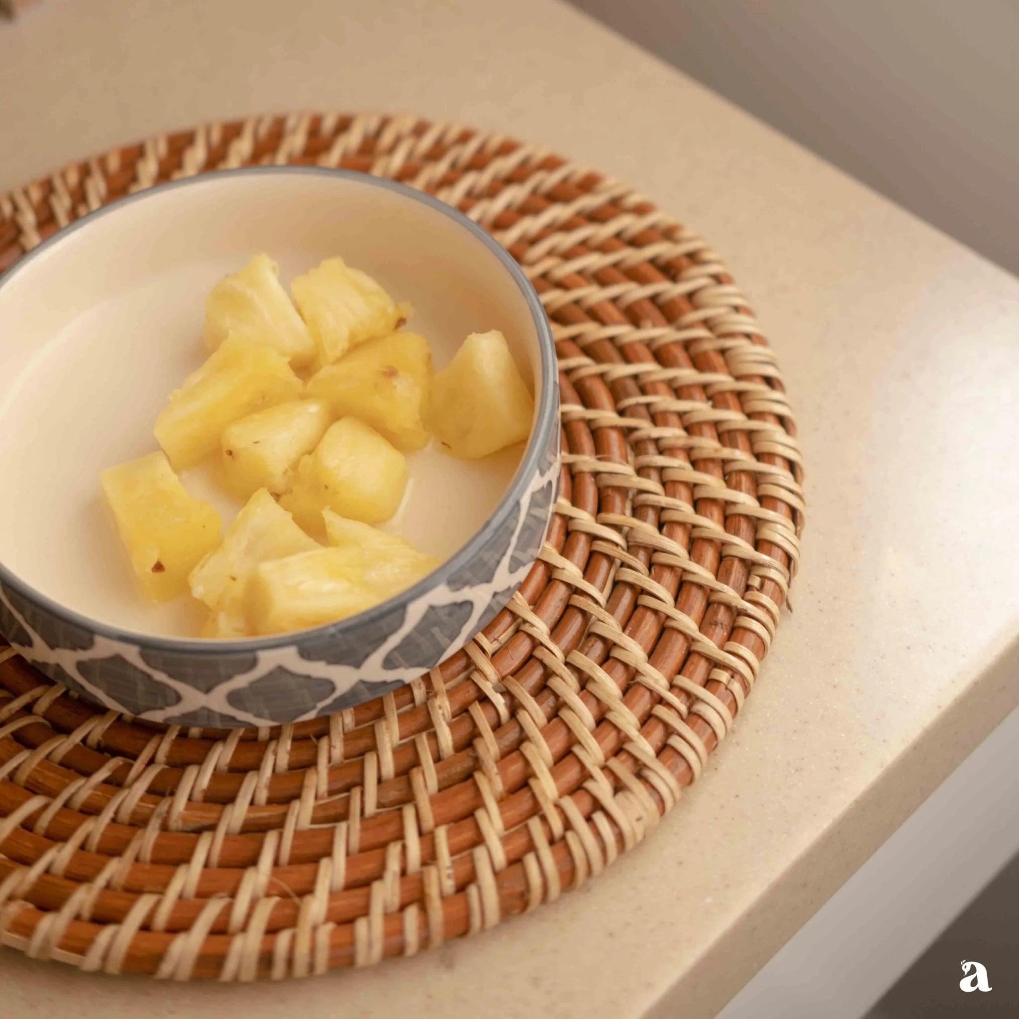 Sutra Round Placemat | Handwoven Eco - Friendly Table Mat – Mats & Rugs on Brown Living™. SKU: 807RM. Img 1.