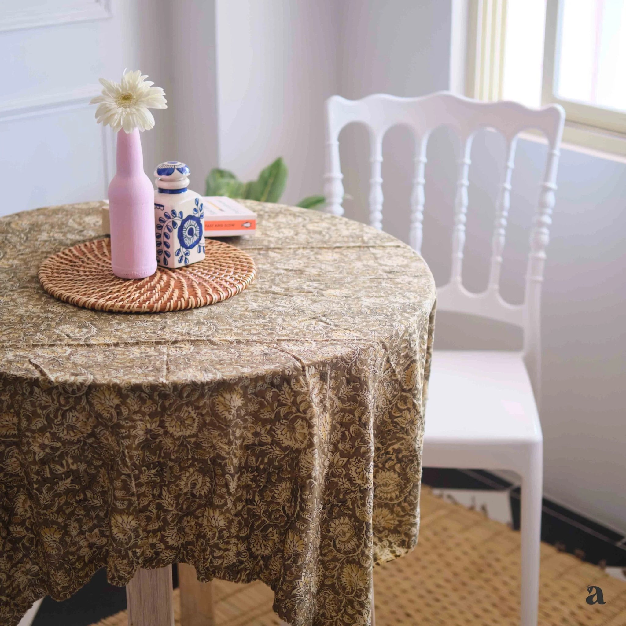 Sutra Round Placemat | Handwoven Eco - Friendly Table Mat – Mats & Rugs on Brown Living™. SKU: 807RM. Img 3.