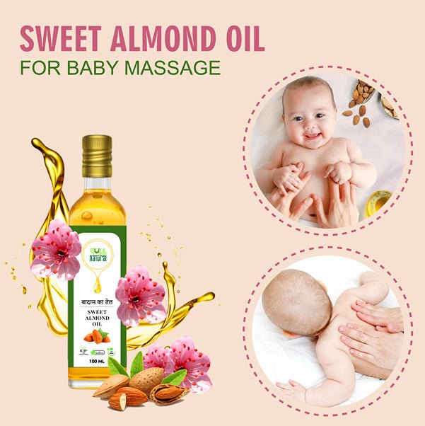 Sweet Almond oil | Wood Pressed | Baby Massage Oil | 100ml | Badaam Tel | Verified Sustainable by Brown Living™