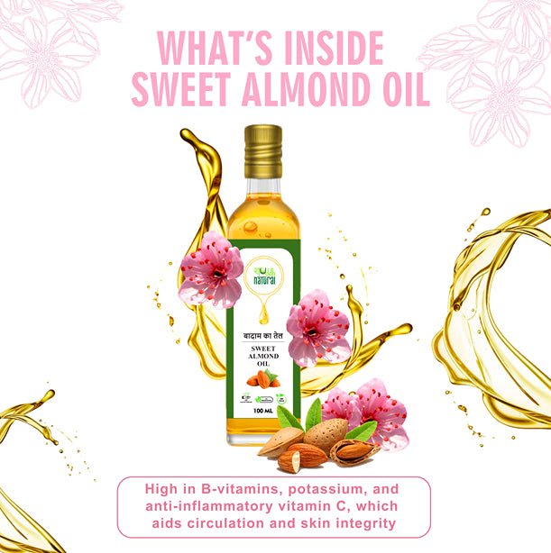 Sweet Almond oil | Wood Pressed | Baby Massage Oil | 100ml | Badaam Tel | Verified Sustainable by Brown Living™