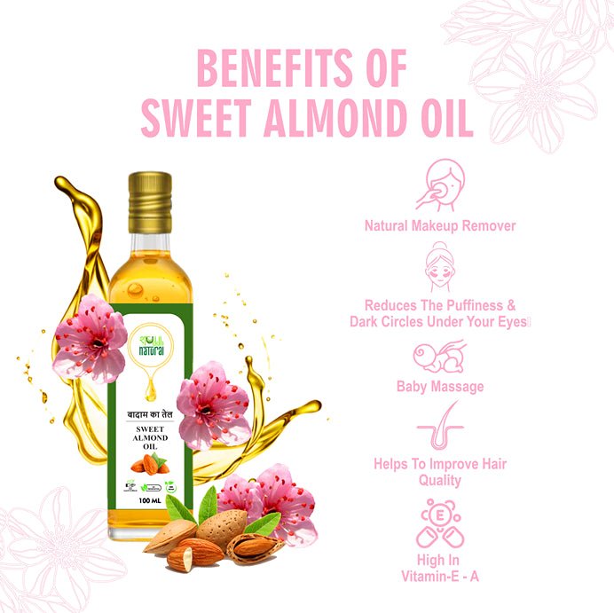 Sweet Almond oil | Wood Pressed | Baby Massage Oil | 100ml | Badaam Tel | Verified Sustainable by Brown Living™
