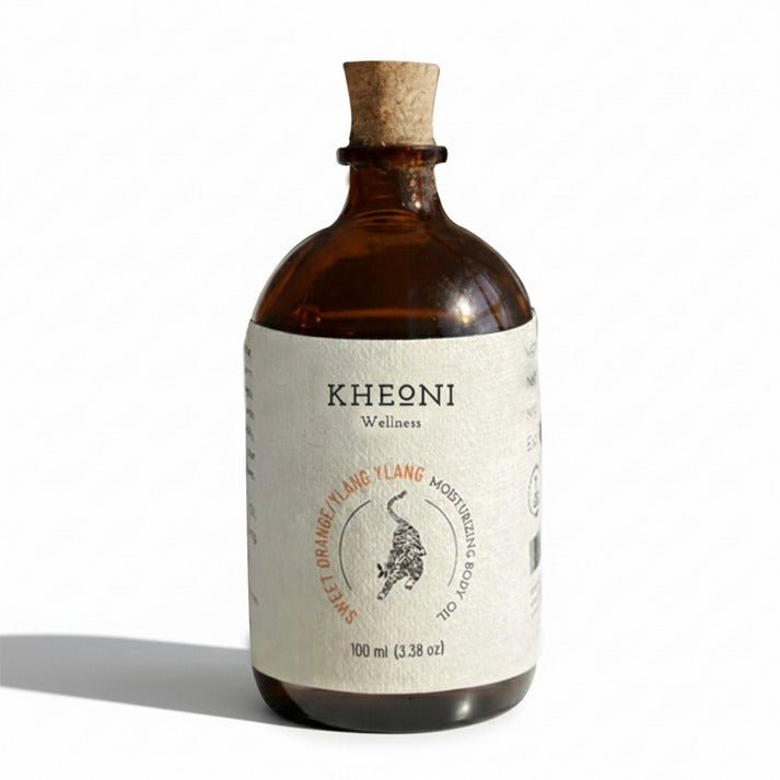 Sweet Orange & Ylang Ylang Moisturizing Body Oil – 100 ml – Body Oil on Brown Living™. SKU: FFBIOY100L. Img 1.