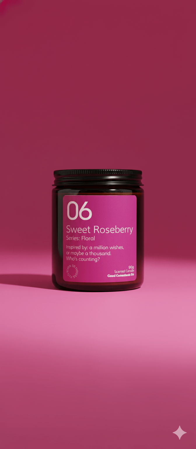 Sweet Roseberry Soy Wax Candle | Wild Rose & Berry | Handmade & Vegan – Candles & Fragrances on Brown Living™. SKU: 06SRAJ200. Img 4.
